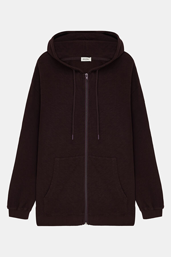 Bordo Relax Kalıp Kapuşonlu Erkek Sweatshirt