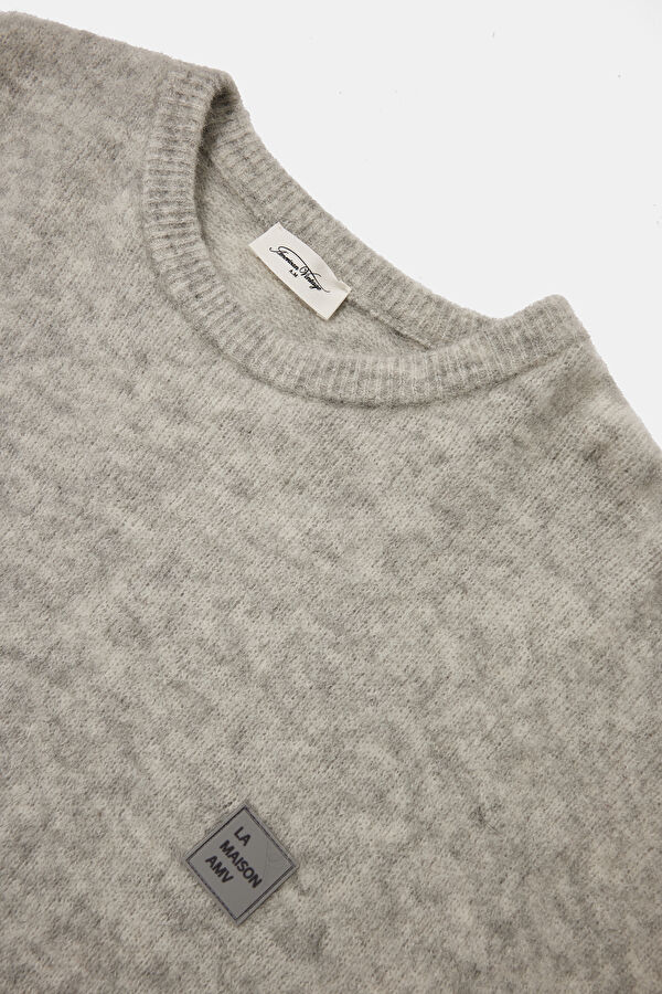Vitow Grey Alpaca Wool Men's Sweater 3