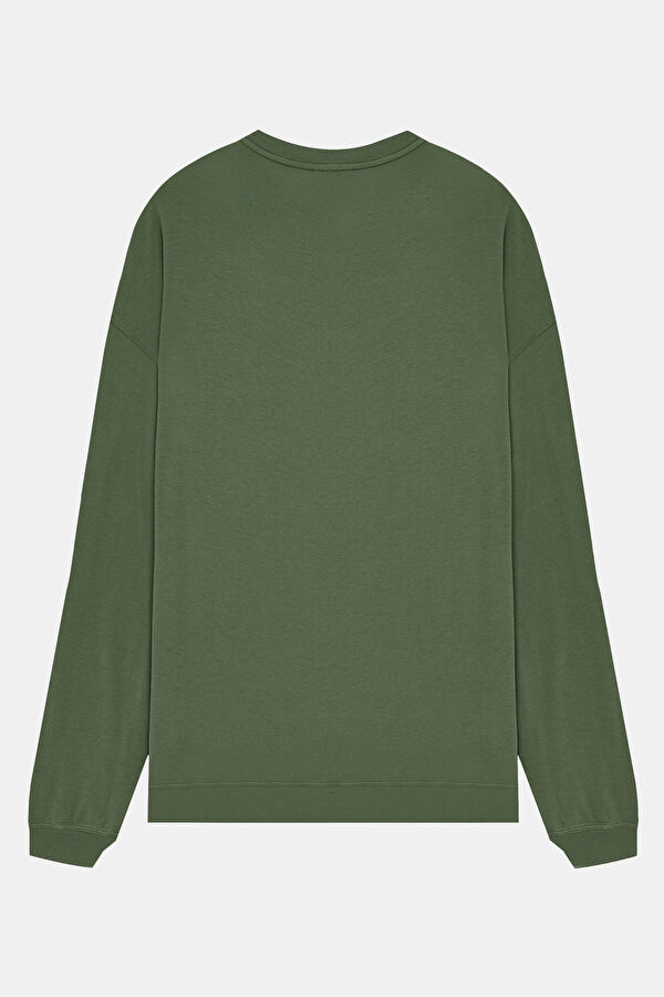 Relax Fit Khaki Crew Neck T-Shirt 2