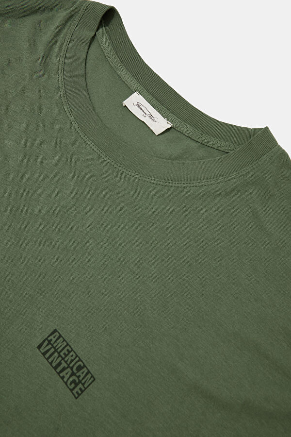 Relax Fit Khaki Crew Neck T-Shirt 3