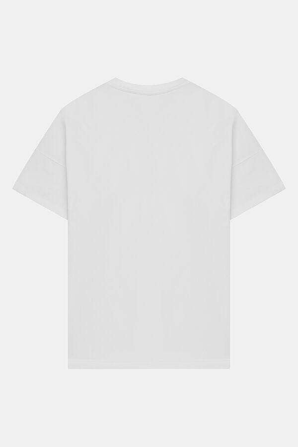 Relax Fit White Crew Neck T-Shirt 2