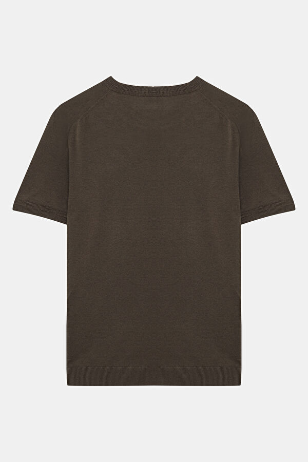 Brown Crew Neck Men's T-Shirt 2