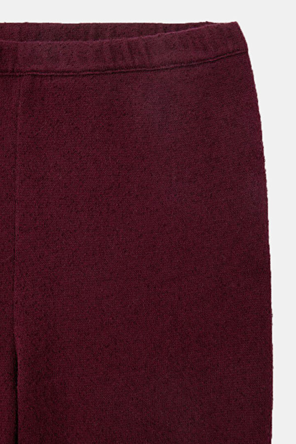 Burgundy Cotton Elastane Women's Trousers 2