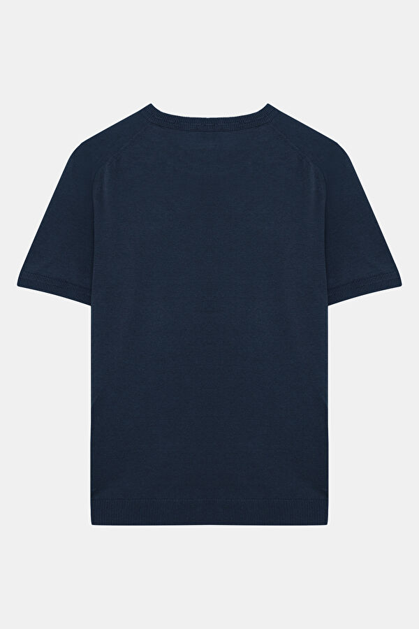 Lacivert Bisiklet Yaka Erkek T-Shirt 2