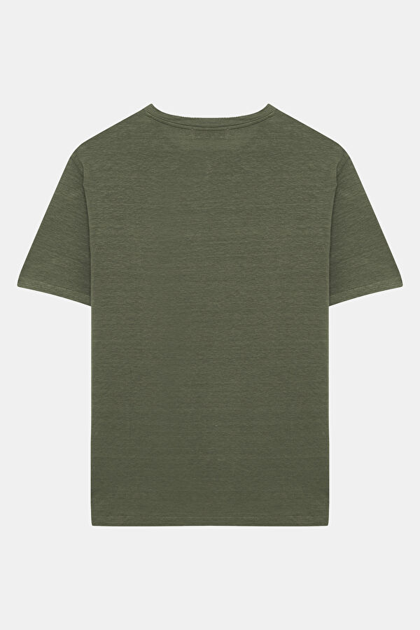 Khaki Crew Neck Men's T-Shirt 2