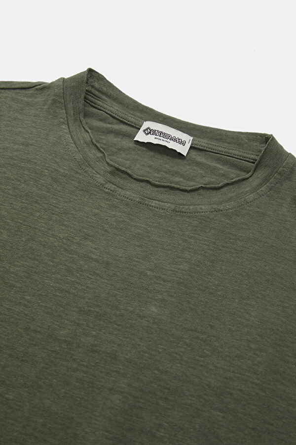 Khaki Crew Neck Men's T-Shirt 3