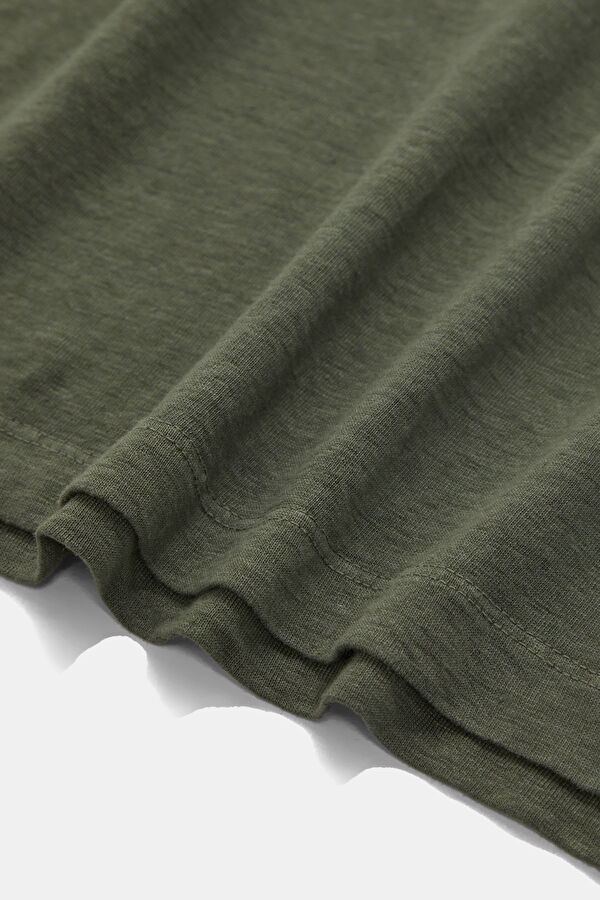 Khaki Crew Neck Men's T-Shirt 4