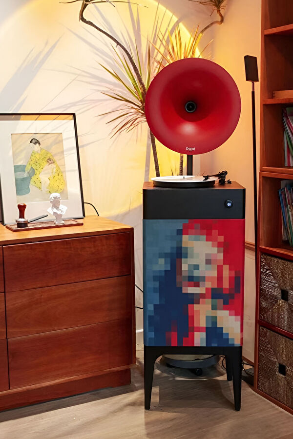 i5 Bluetooth Hoparlörlü 110W Hi-Fi Retro Pikap Plakçalar Marilyn Monroe 4