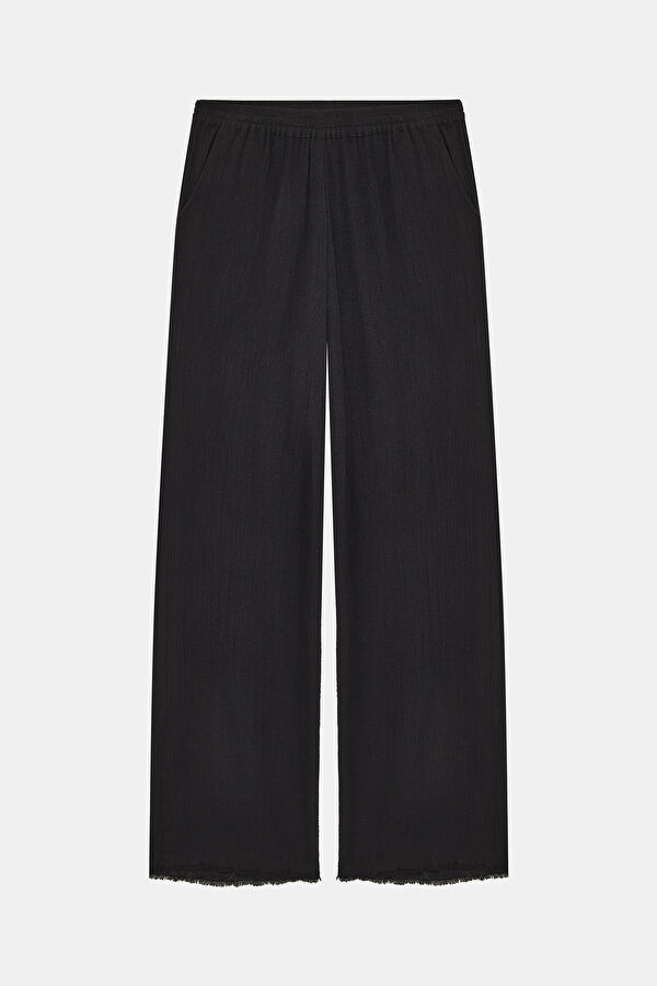 Siyah Wide Leg Kadın Pantolon