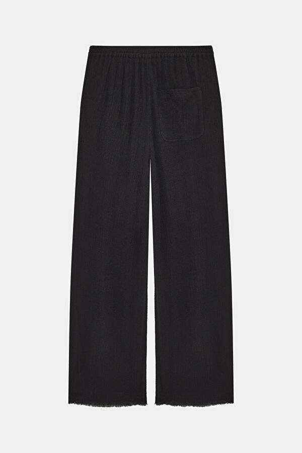 Siyah Wide Leg Kadın Pantolon 2