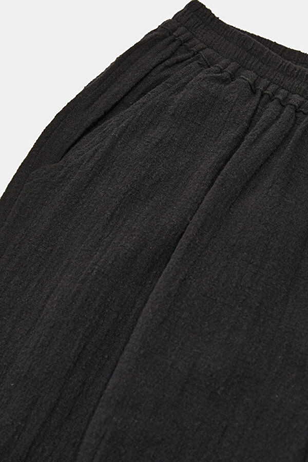 Siyah Wide Leg Kadın Pantolon 4