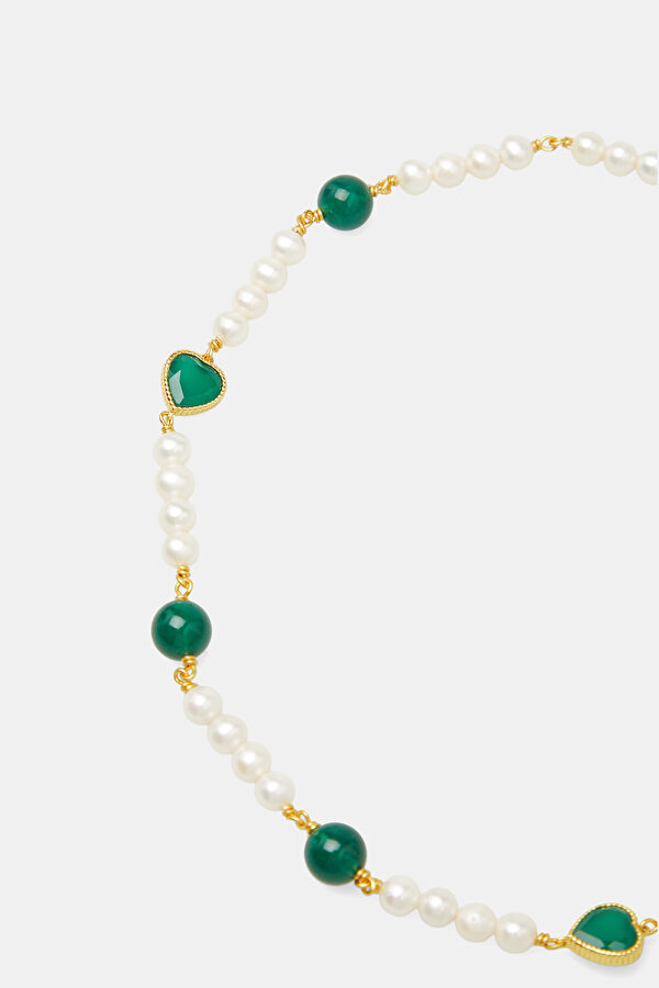 Green Onyx Freshwater White Necklace 2
