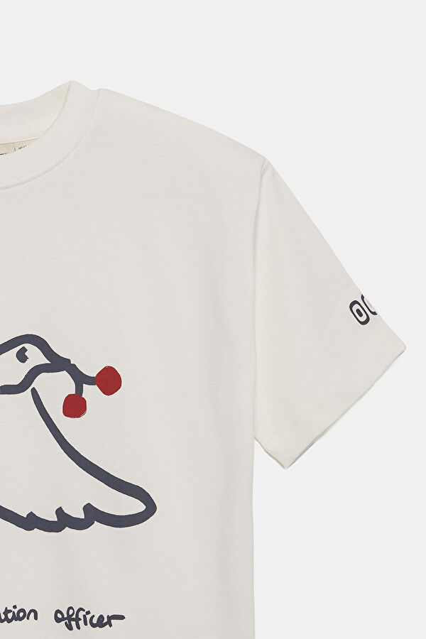 Bej O Yaka Çocuk T-Shirt 4