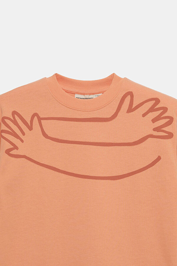 Açık Turuncu O Yaka Çocuk T-Shirt 3