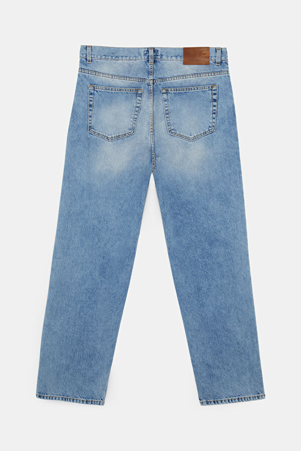 Relax Kalıp İndigo Straight Erkek Jean Pantolon 5