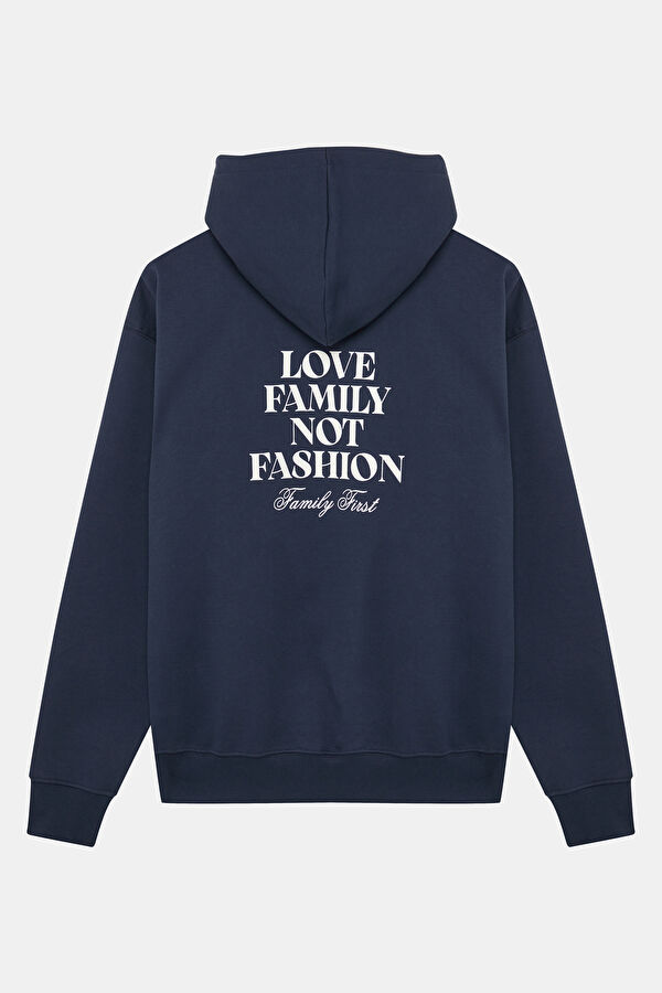 Navy Blue Relax Fit Hooded Men's Sweatshirt 2