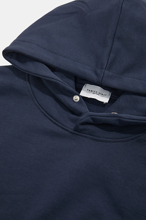 Navy Blue Relax Fit Hooded Men's Sweatshirt 3