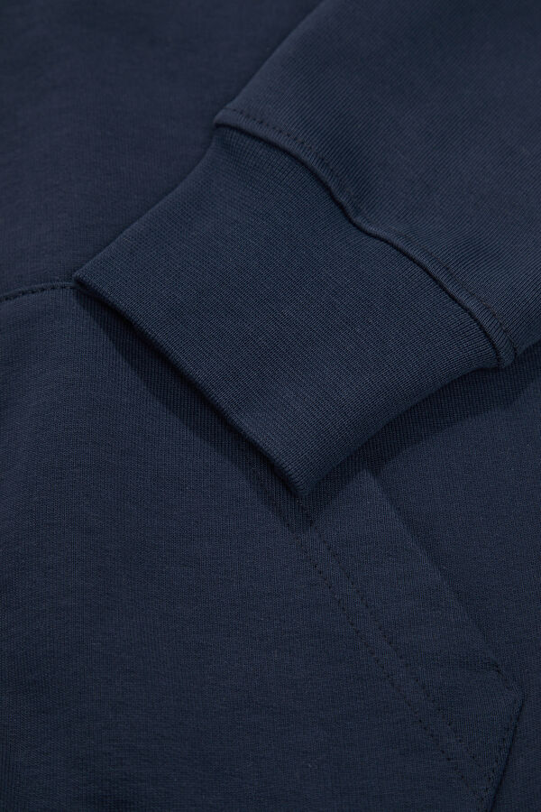 Navy Blue Relax Fit Hooded Men's Sweatshirt 5