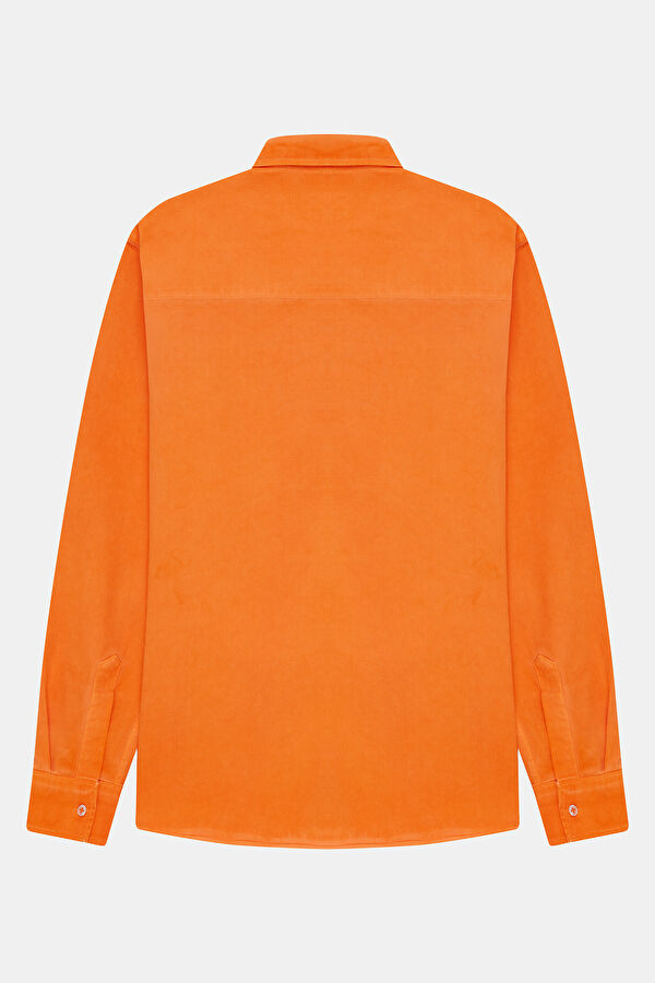Relax Fit Orange Printed Men's Shirt 5