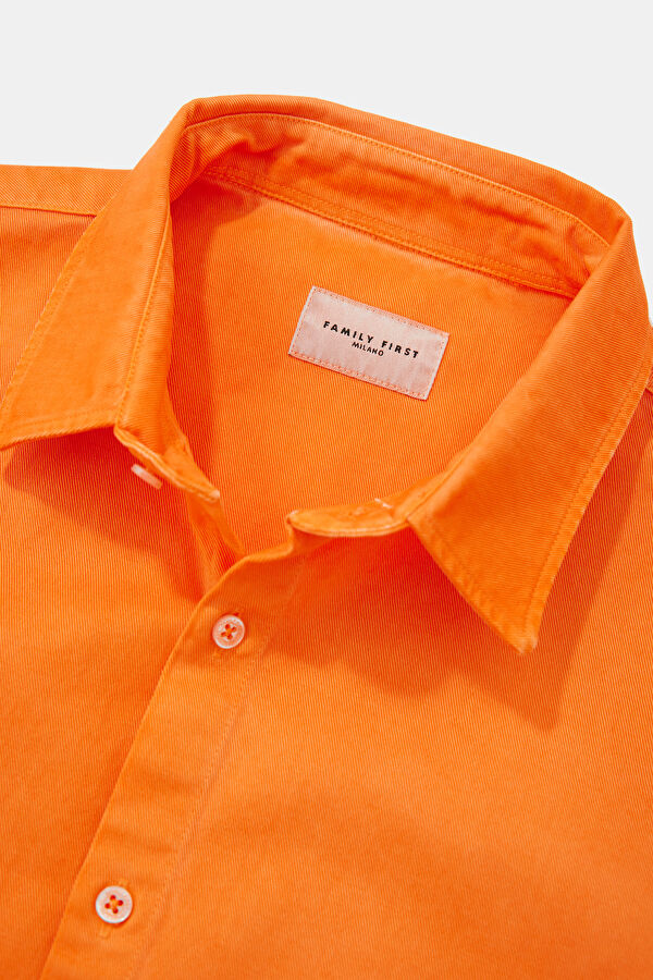 Relax Fit Orange Printed Men's Shirt 6