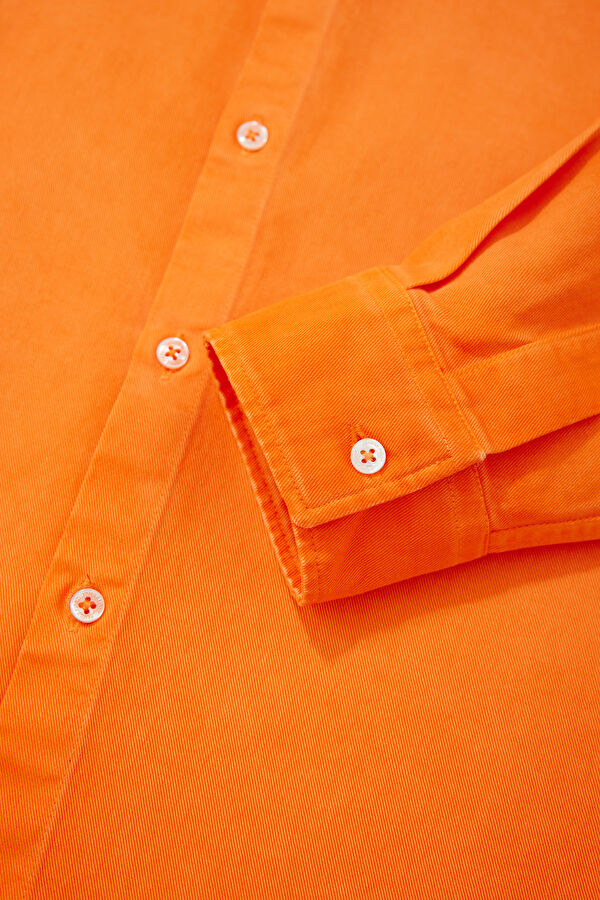 Relax Fit Orange Printed Men's Shirt 8