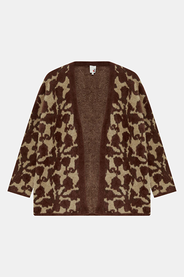 Coffee Patterned Women's Cardigan