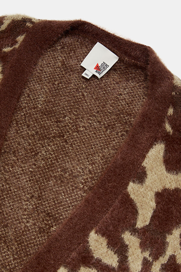 Coffee Patterned Women's Cardigan 3