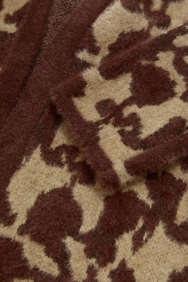 Coffee Patterned Women's Cardigan 4