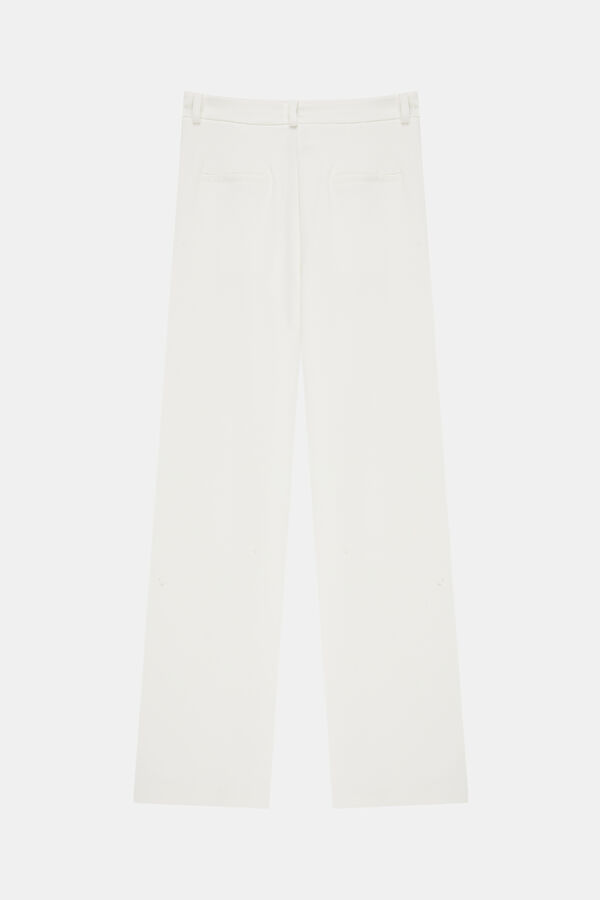 Ecru Wide Leg Women's Trousers 2