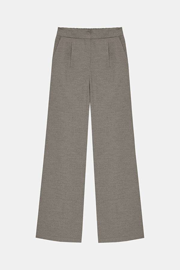 Beige Wide Leg Women's Trousers