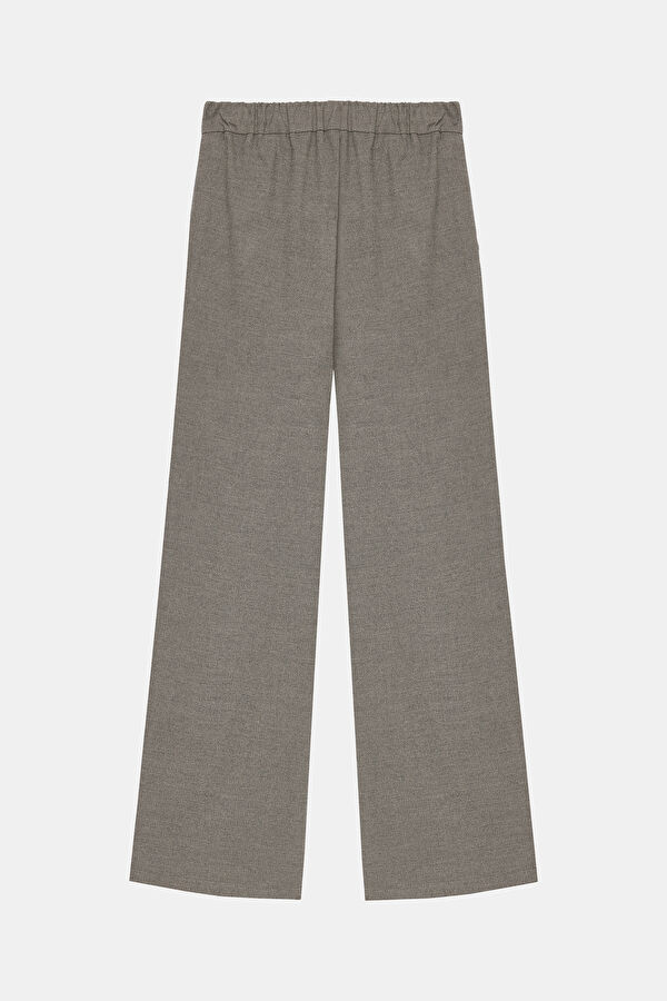 Beige Wide Leg Women's Trousers 2