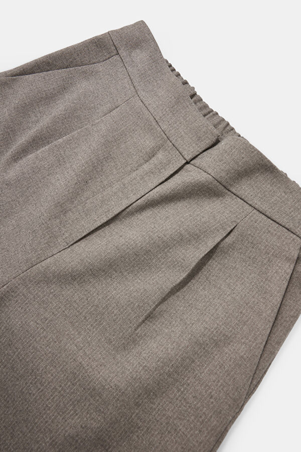Beige Wide Leg Women's Trousers 3