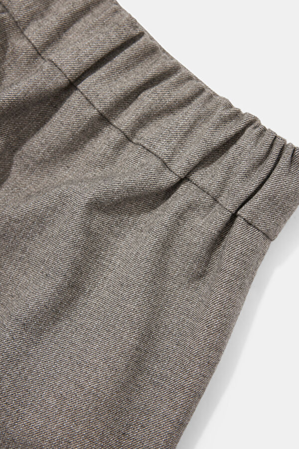 Beige Wide Leg Women's Trousers 4