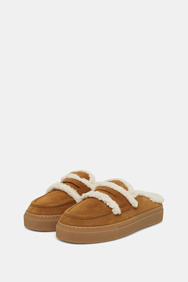 Mule Wool Brown Women's Slippers 2