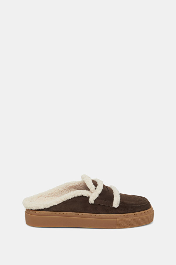 Mule Wool Dark Brown Women's Slippers