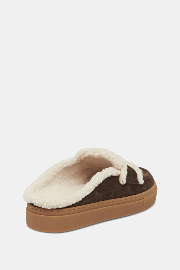 Mule Wool Dark Brown Women's Slippers 3