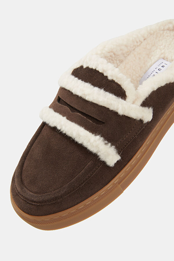 Mule Wool Dark Brown Women's Slippers 4