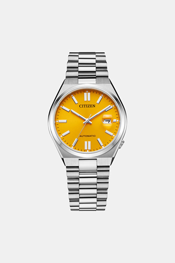 Tsuyosa NJ0150-81Z Gümüş Koyu Sarı Paslanmaz Çelik Kol Saati