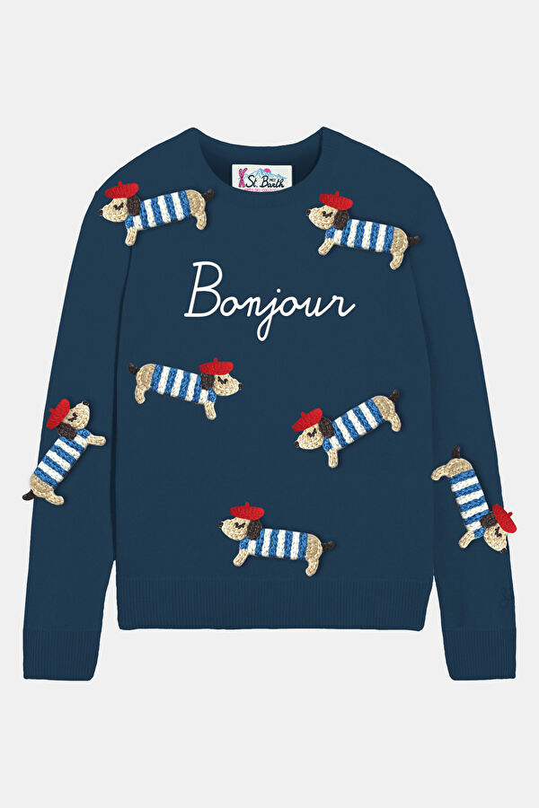 Navy Blue Crew Neck Kids Sweatshirt