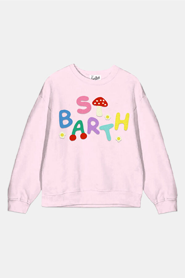 Light Pink Crew Neck Kids Sweatshirt