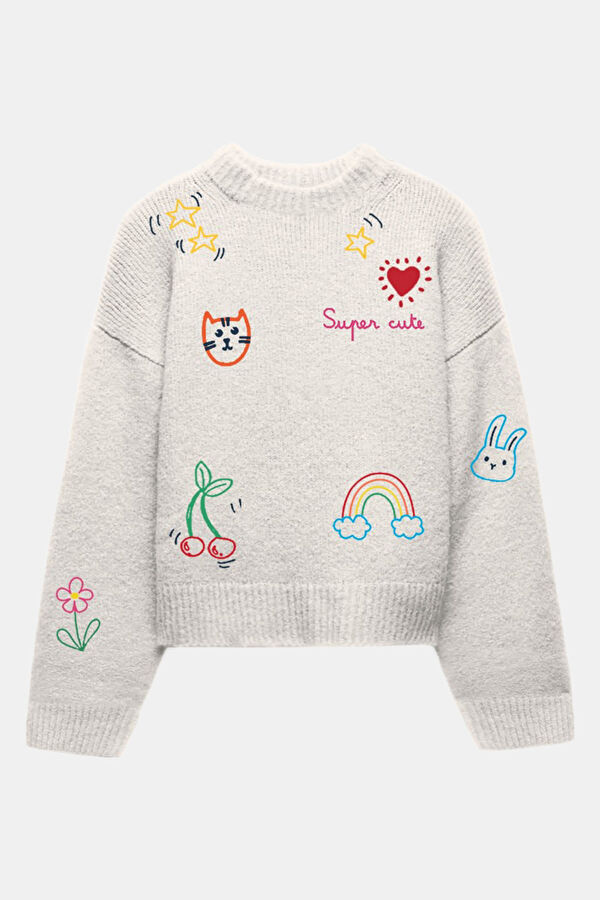 White Crew Neck Kids Sweatshirt