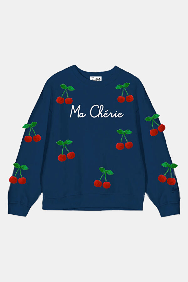 Navy Blue Crew Neck Kids Sweatshirt