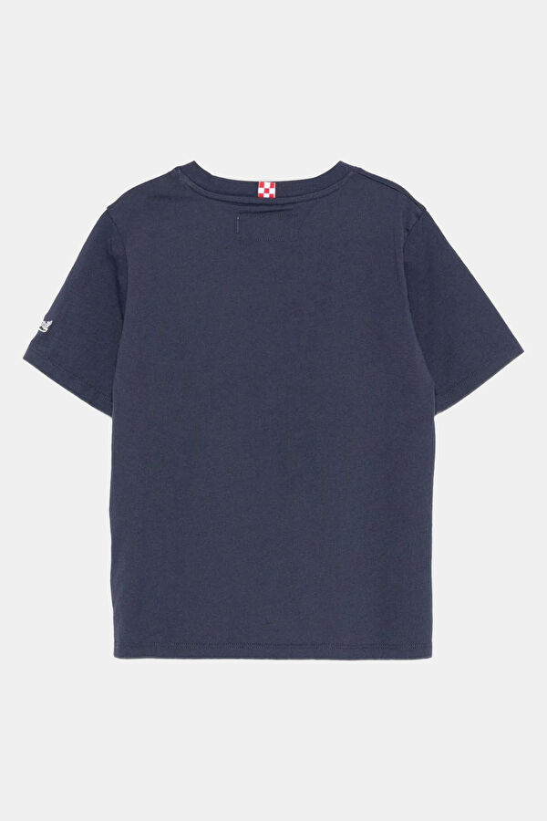 Navy Crew Neck Patterned Children's T-Shirt 3
