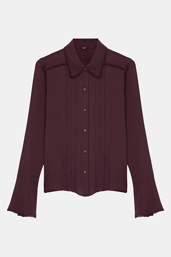 Brown Long-Sleeve Blouse