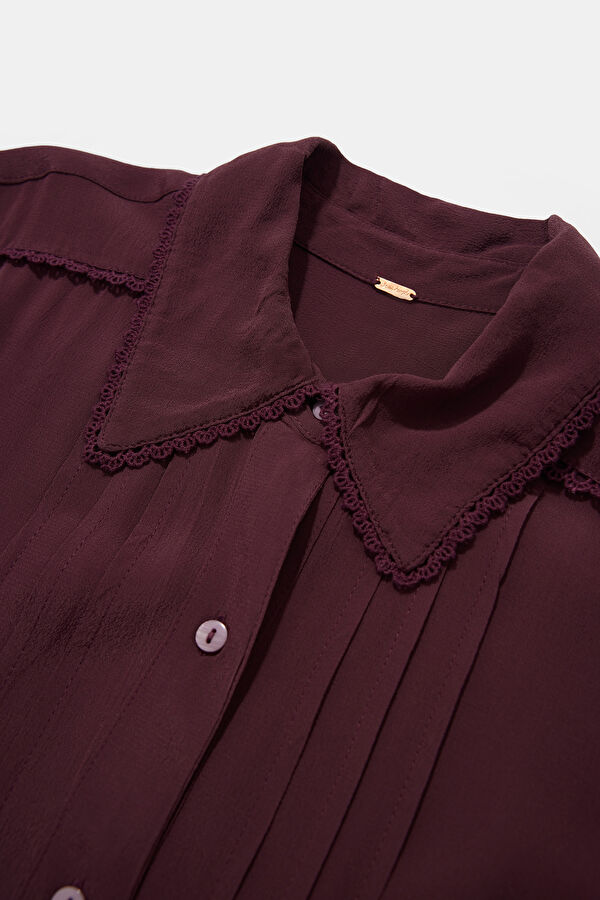 Brown Long-Sleeve Blouse 3