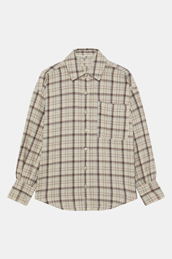 Cream Plaid Women's Shirt
