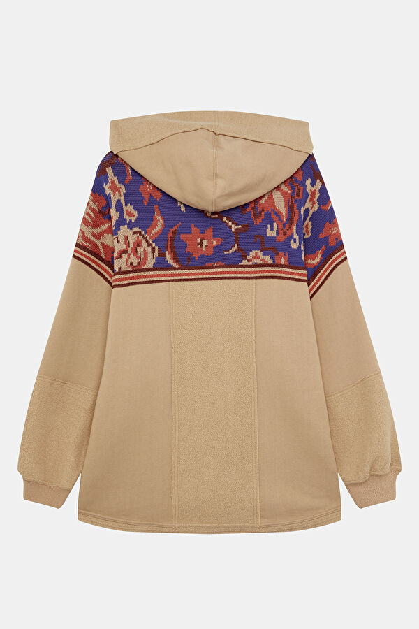 Beige Patterned Women's Cardigan 2
