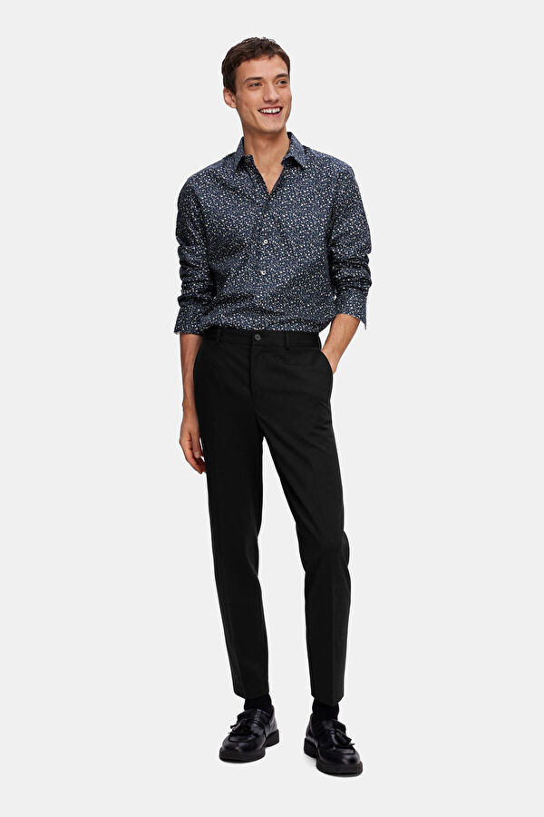 Dar Kalıp Siyah Slim Fit Viskoz Erkek Pantolon 4