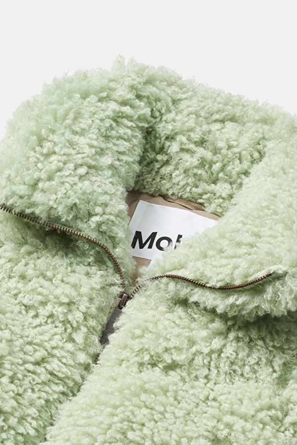 Light Green Faux Fur Kids' Coat 3