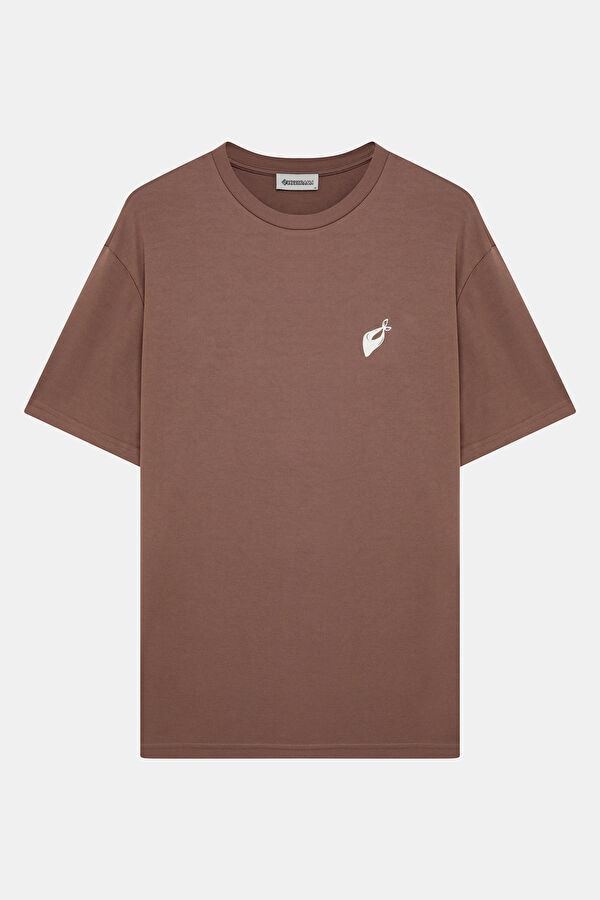 Rose Pink Crew Neck Print Men's T-Shirt